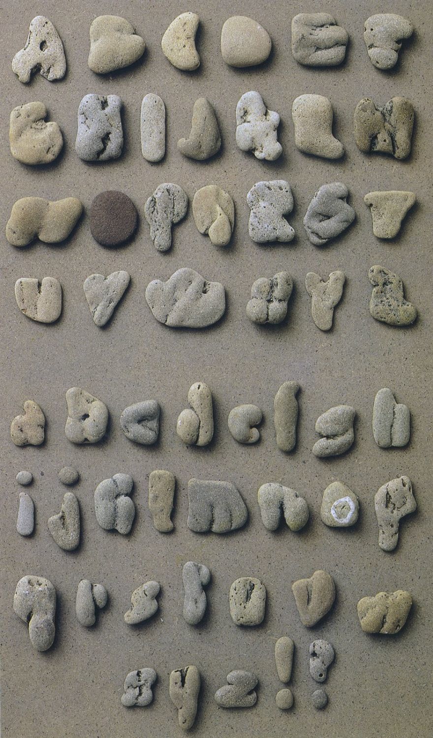 Alphabet made from selected stones - Alphabet, A rock, Unusual, Latin