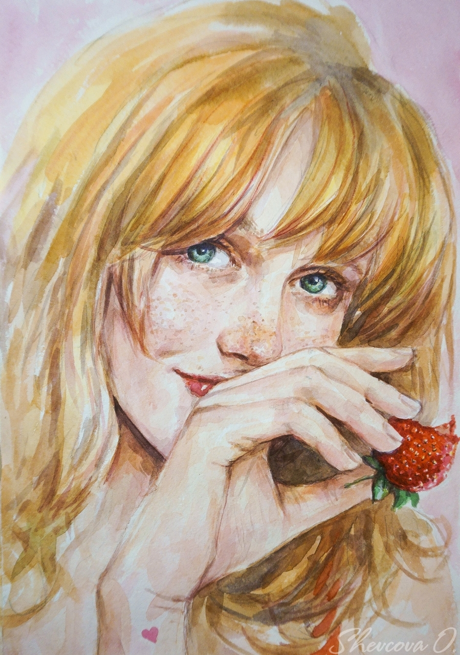 My watercolor girls. - My, Watercolor, Portrait, I'm an artist - that's how I see it, Illustrations, Paints, Drawing, Longpost, Painting, Girls