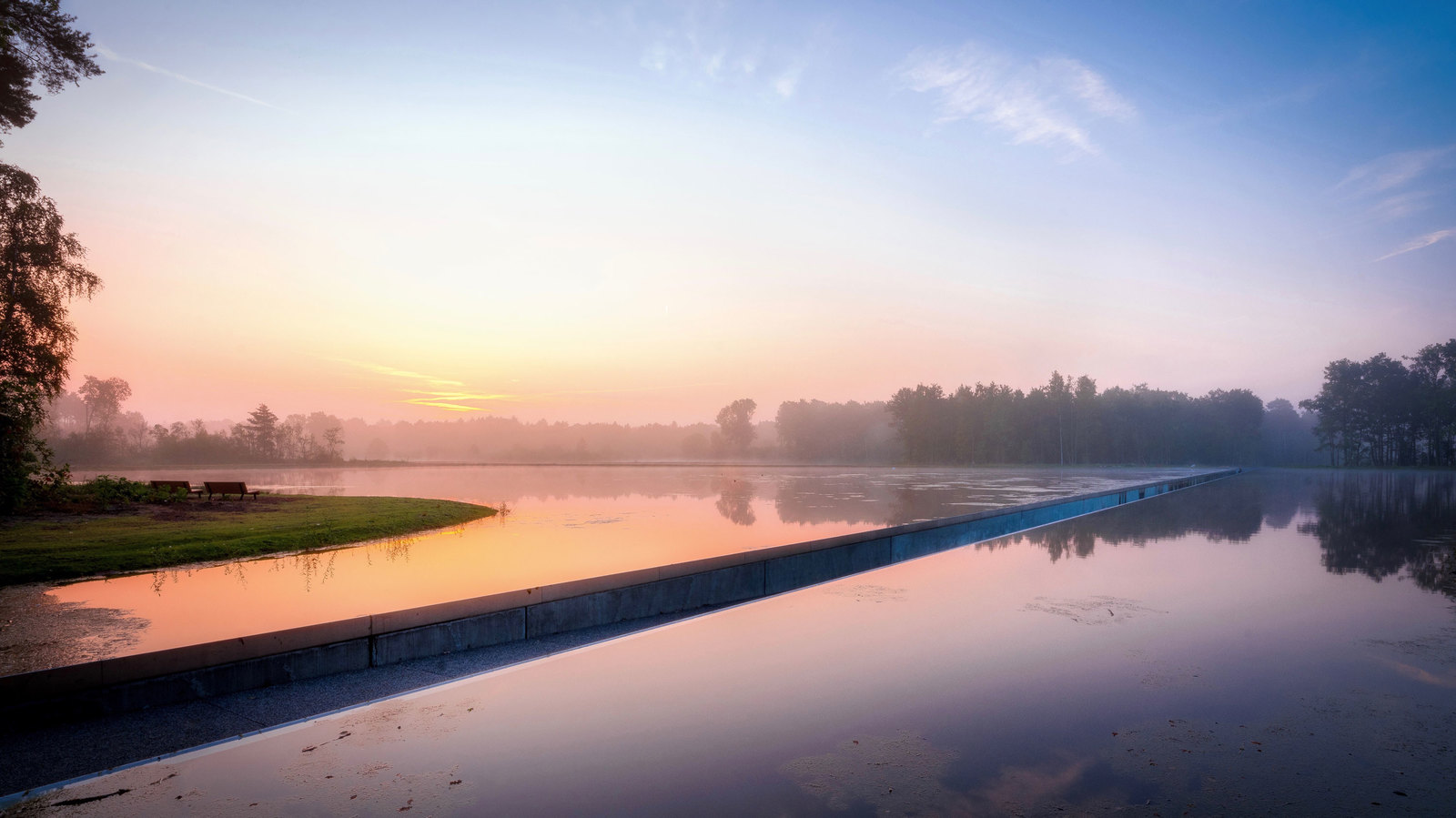 Cutting through the surface - Bike path, Lake, Limburg, Belgium, Video, Longpost