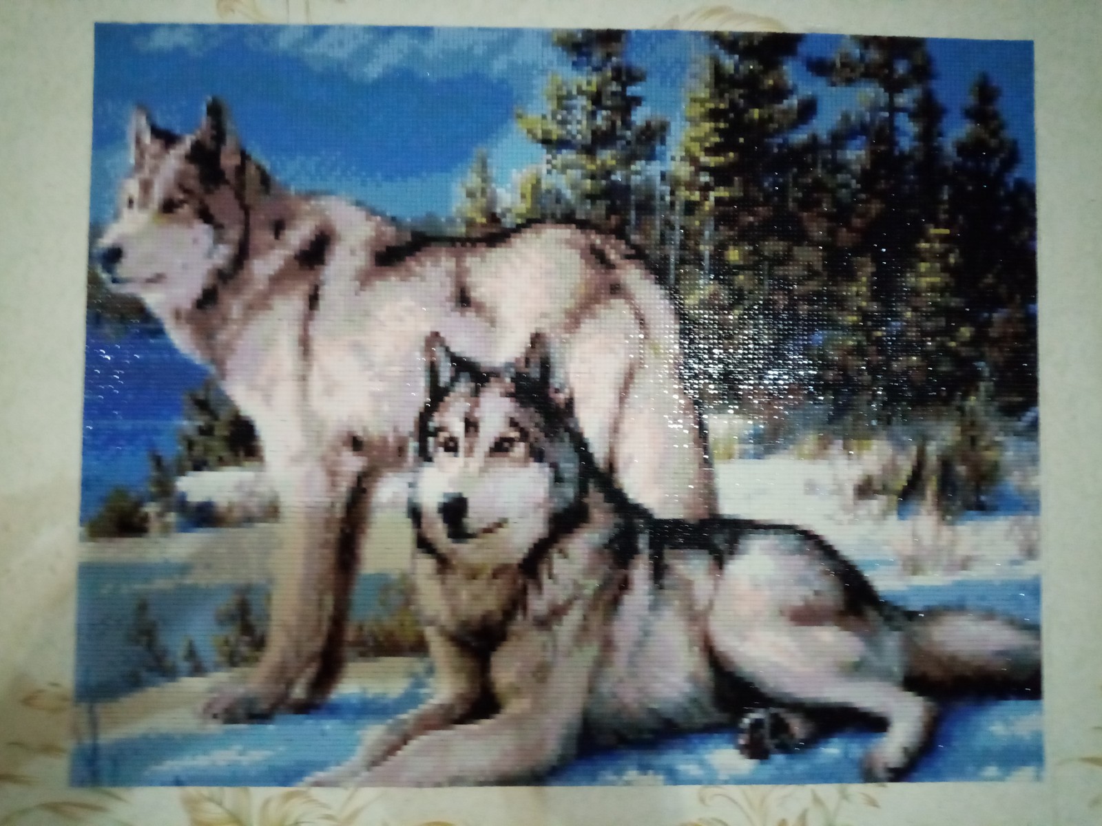 Hobby - My, , Wolf, Diamond mosaic