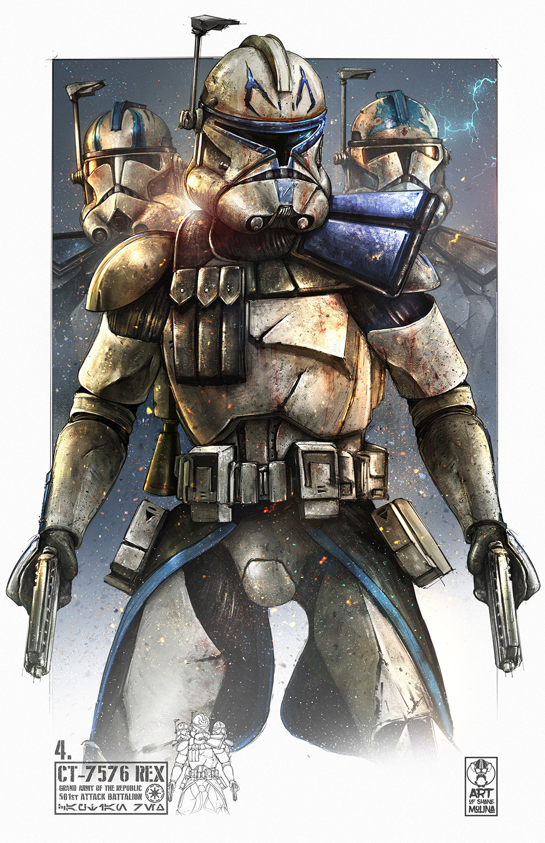 CT-7576 CAPTAIN REX. - Арт, Фан-Арт, Клоны, Рекс, Star Wars, Shane Molina, Капитан Рекс