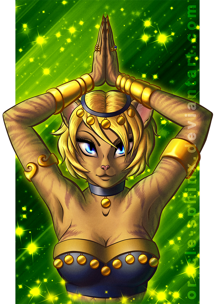 Cat Bellydancer - Моё, Furry Art, Furry Feline, Oracle-Sphinx, Фурри, Bellydance, Ych