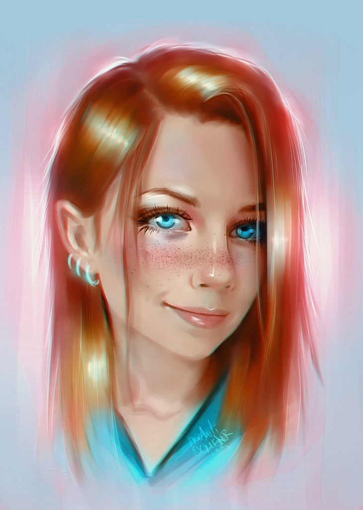 Redhead - My, Portrait, Drawing, Girls