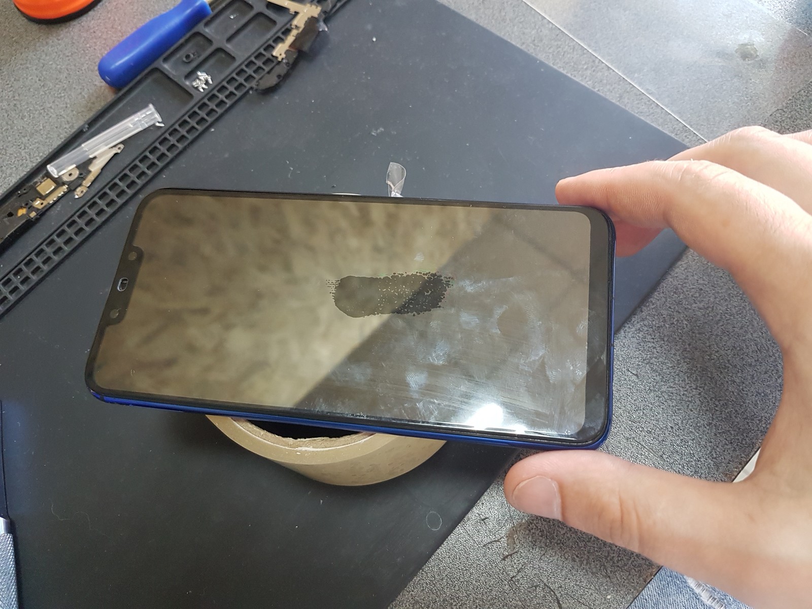 Huawei P smart+ glass plywood - My, Poltava, Display, Service center, Repair of equipment, Glass replacement, Huawei, Longpost