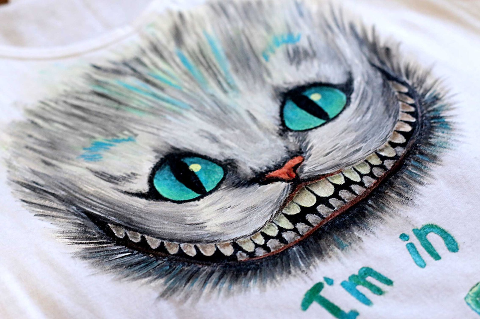 Painting clothes - My, Cheshire Cat, Acrylic, Handmade, Painting on fabric, Paints