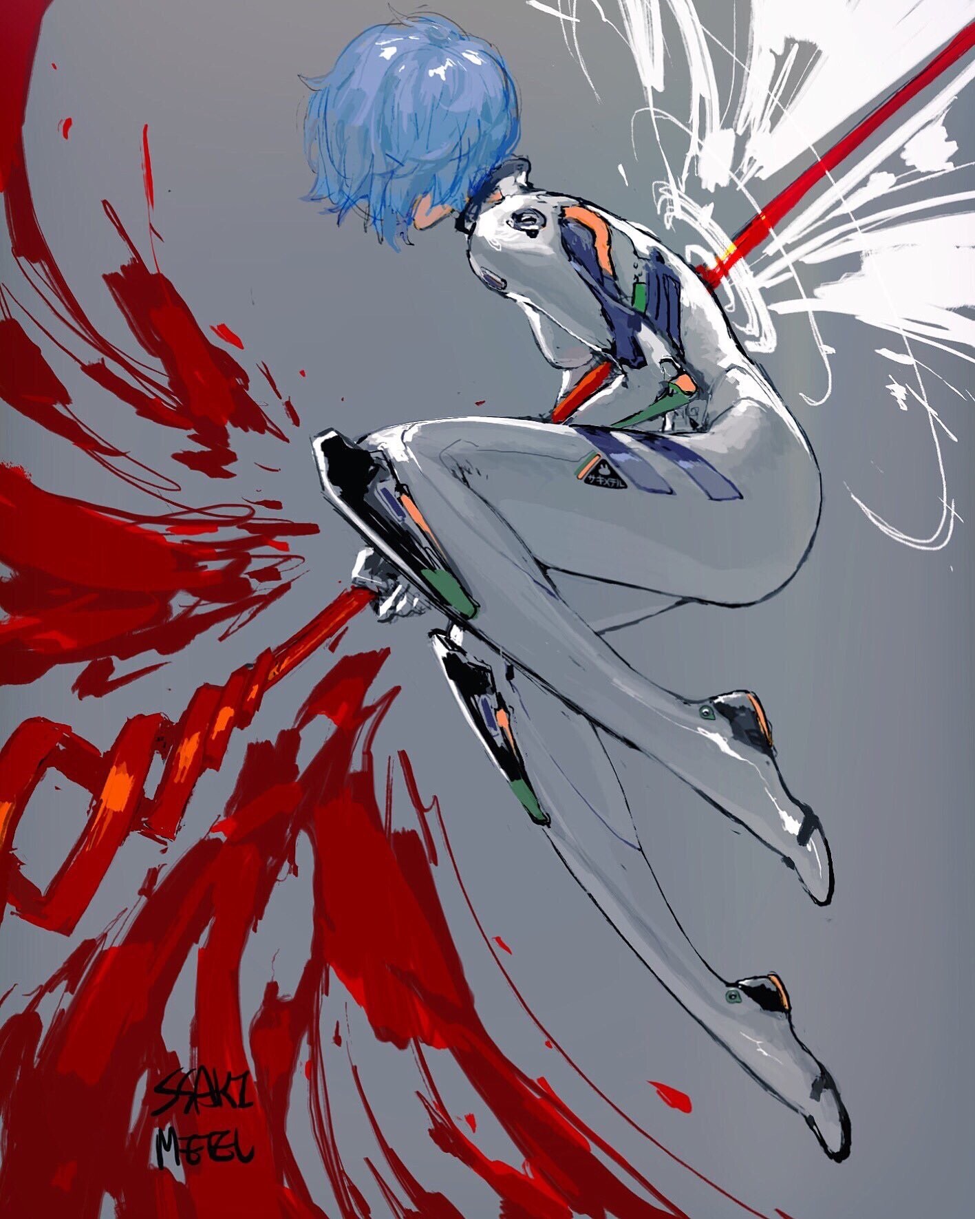 Evangelion - Evangelion, Rei Ayanami, Asuka Langley, Арт, Ssaki metel, Длиннопост