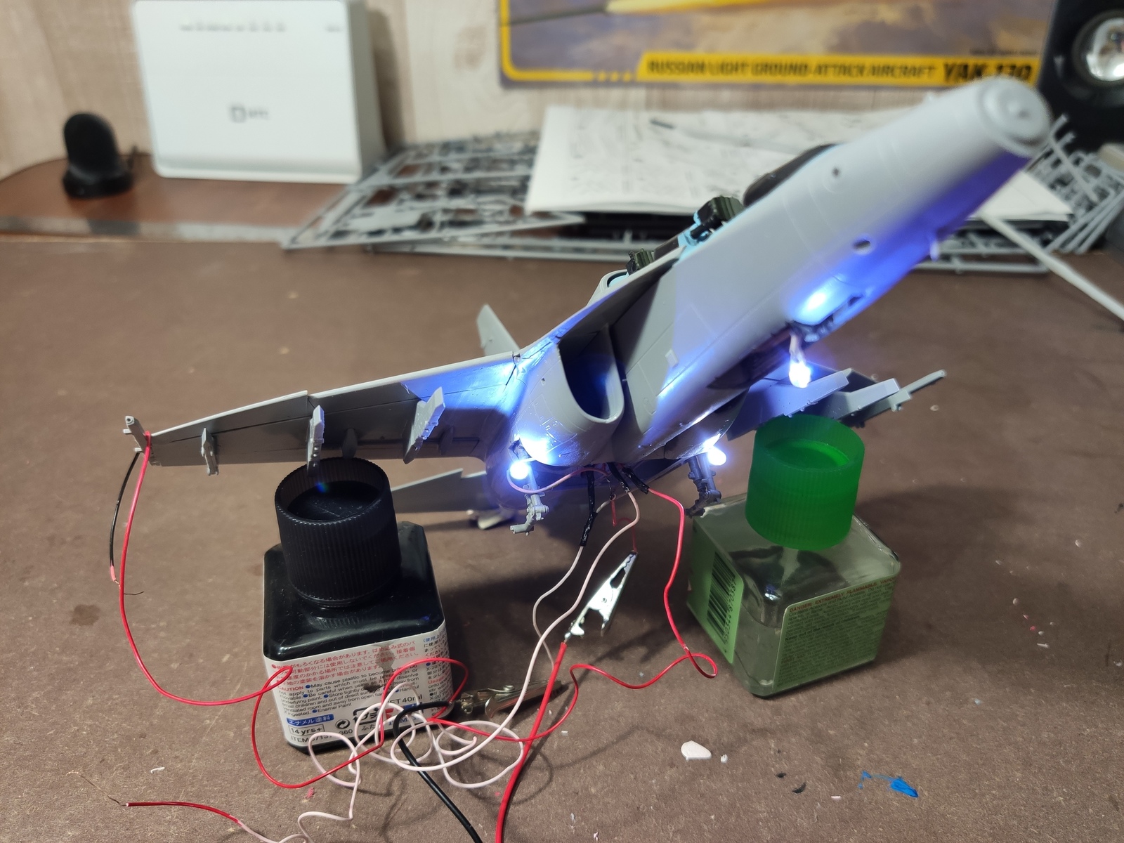 Assembling a model of the Yak-130 aircraft with illumination - My, Modeling, Stand modeling, Hobby, Aviation, Fighter, Yak-130, Longpost