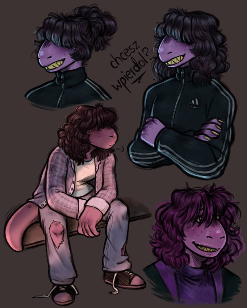 Gopnik Dinosaur - Deltarune, Susie, Games, Art, Longpost