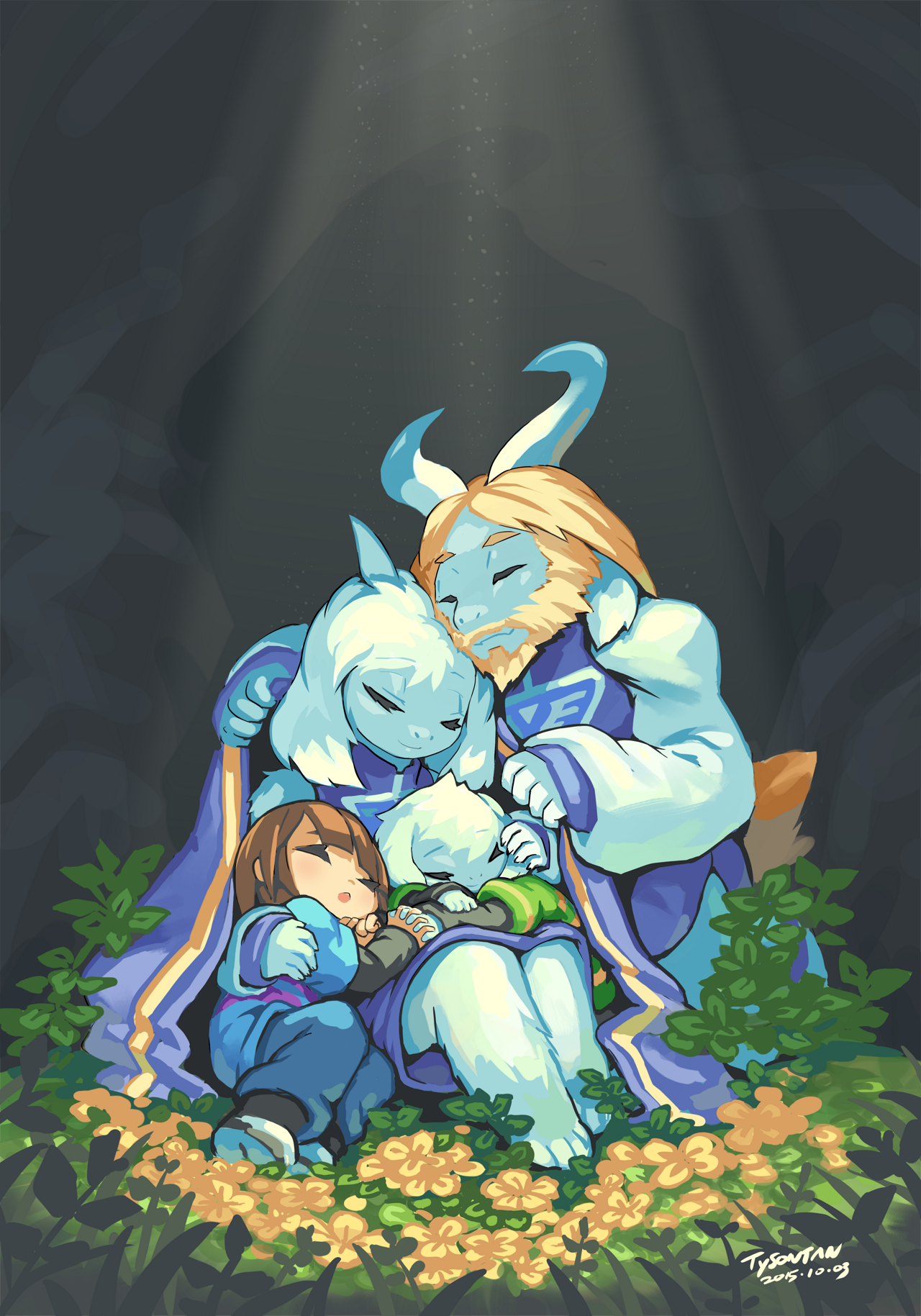 The Last Family Time - Undertale, Asgore, Toriel, Asriel, Frisk, Арт, Компьютерные игры, Tysontan