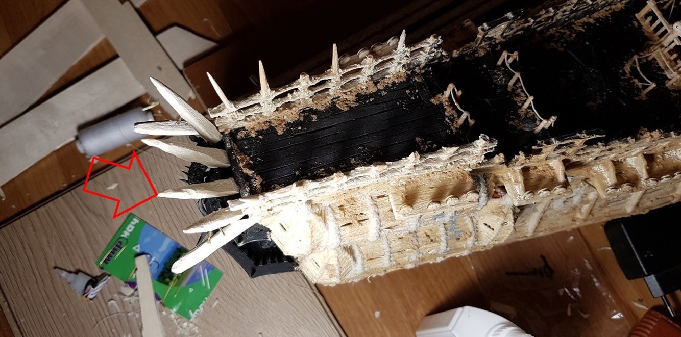 Continuation of the construction of the model of the ship Flying Dutchman from the garbage. part 15 - My, Flying Dutchman, With your own hands, Ship modeling, Mat, Longpost