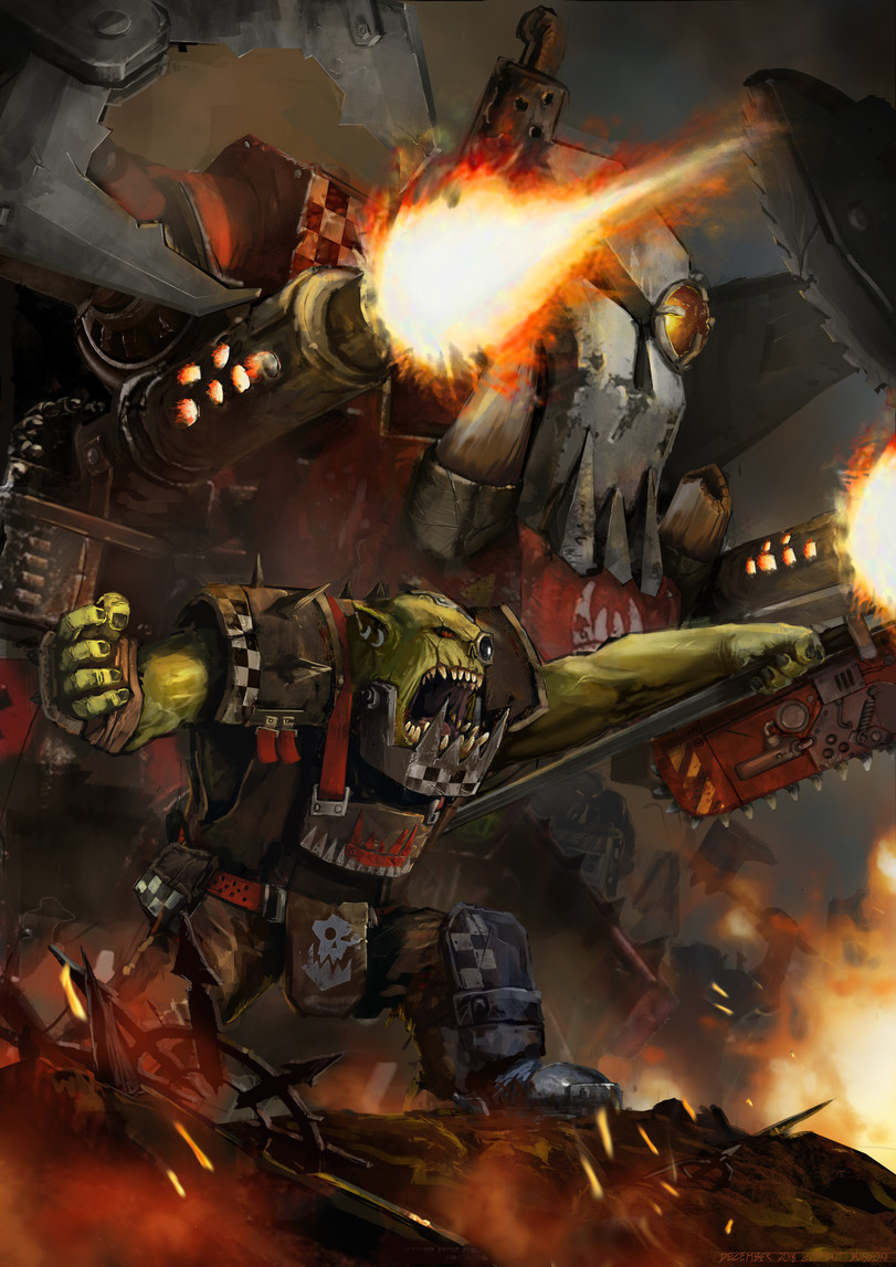 Waaagh! - Warhammer 40k, Wh Art, Art, Orcs, Longpost