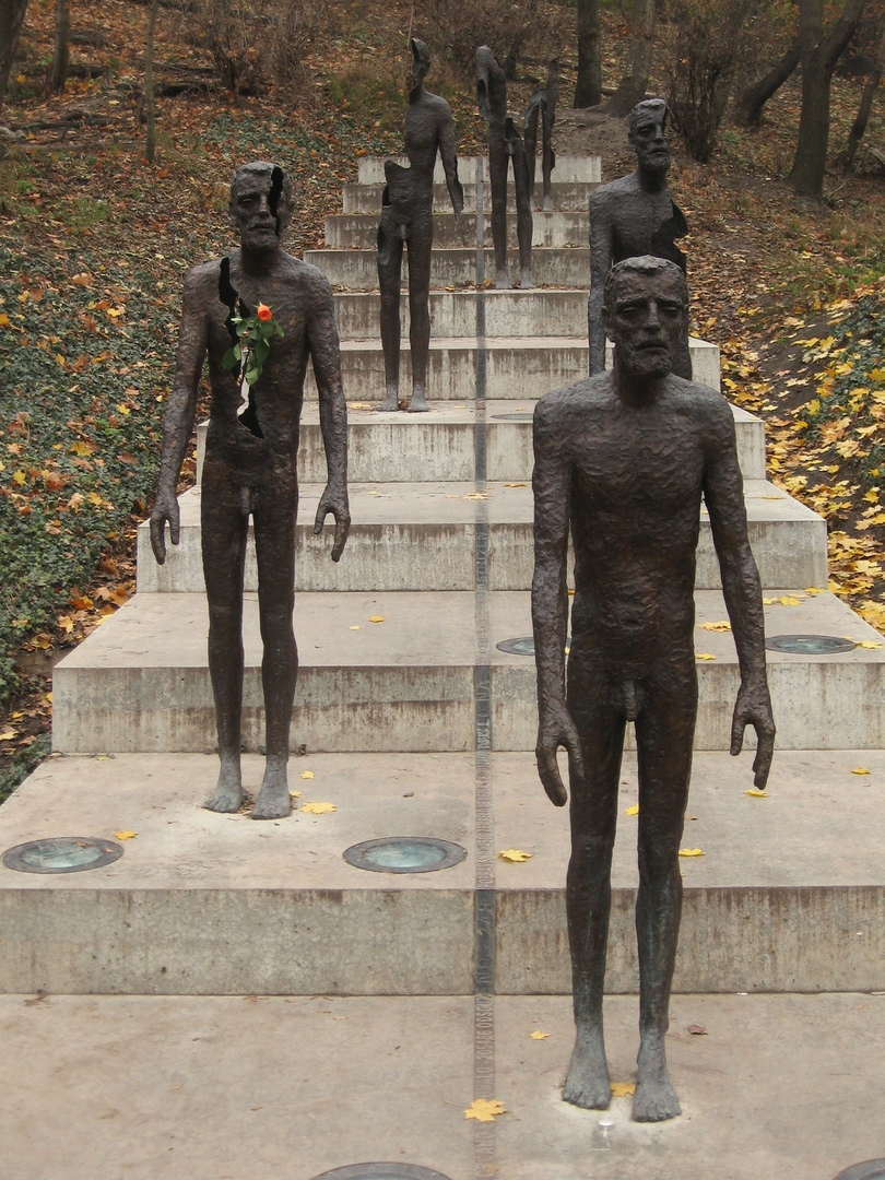 Monument to the victims of communism in Prague. In each next figure, some pieces are missing. Man is destroyed... and gradually disappears. - Sculpture, Prague, Monument