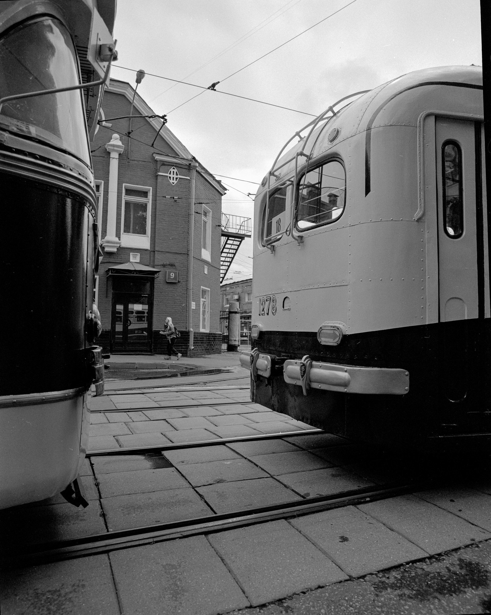 Second parade of trams - My, The photo, Pentax 67, Black and white photo, Medium format, Longpost