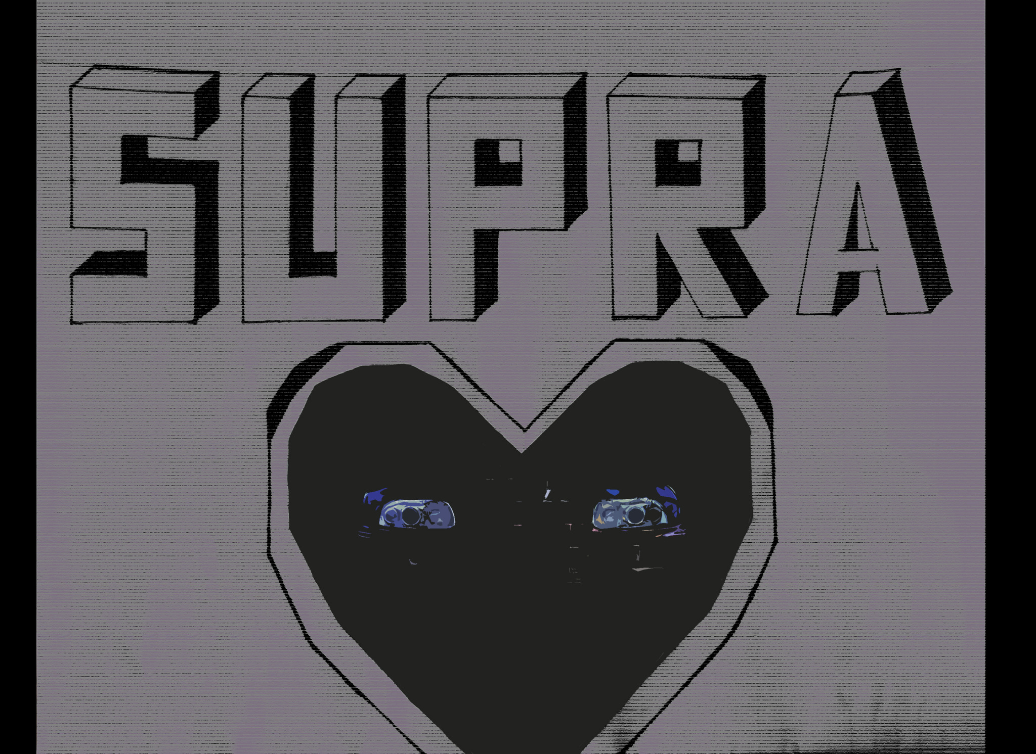 SupraOneLove, but only old - Моё, Авто, Toyota supra, Арт, Рисунок карандашом, Photoshop