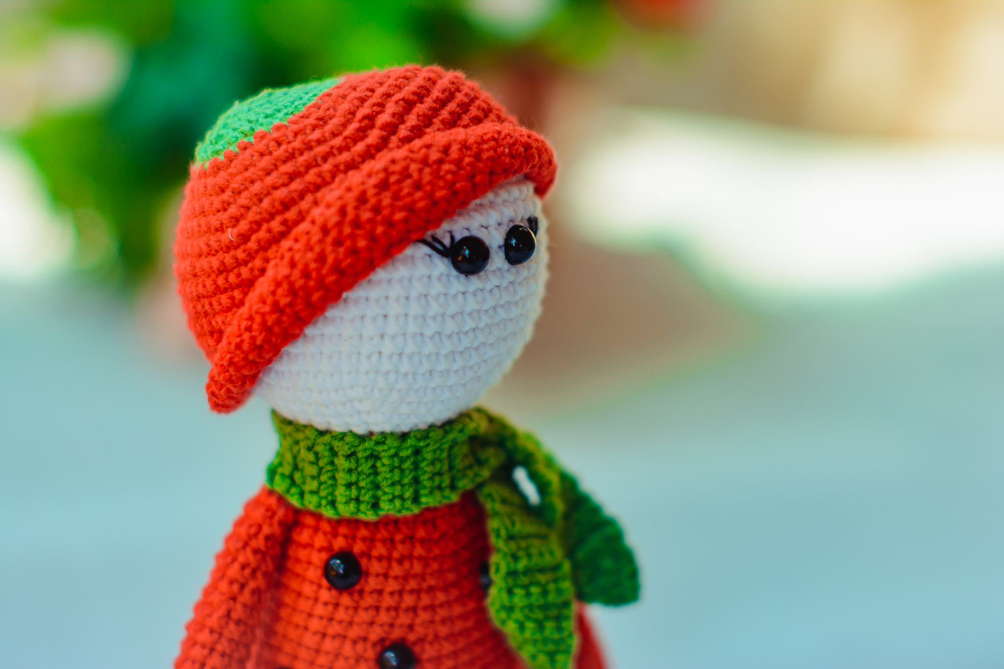 My summer doll is a watermelon girl - My, Knitted toys, Amigurumi, Author's toy, Needlework without process, Longpost