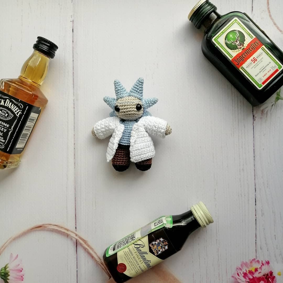 One of the most friday characters) - My, Amigurumi, Rick and Morty, Rick Sanchez, Crochet, Needlework without process, Longpost