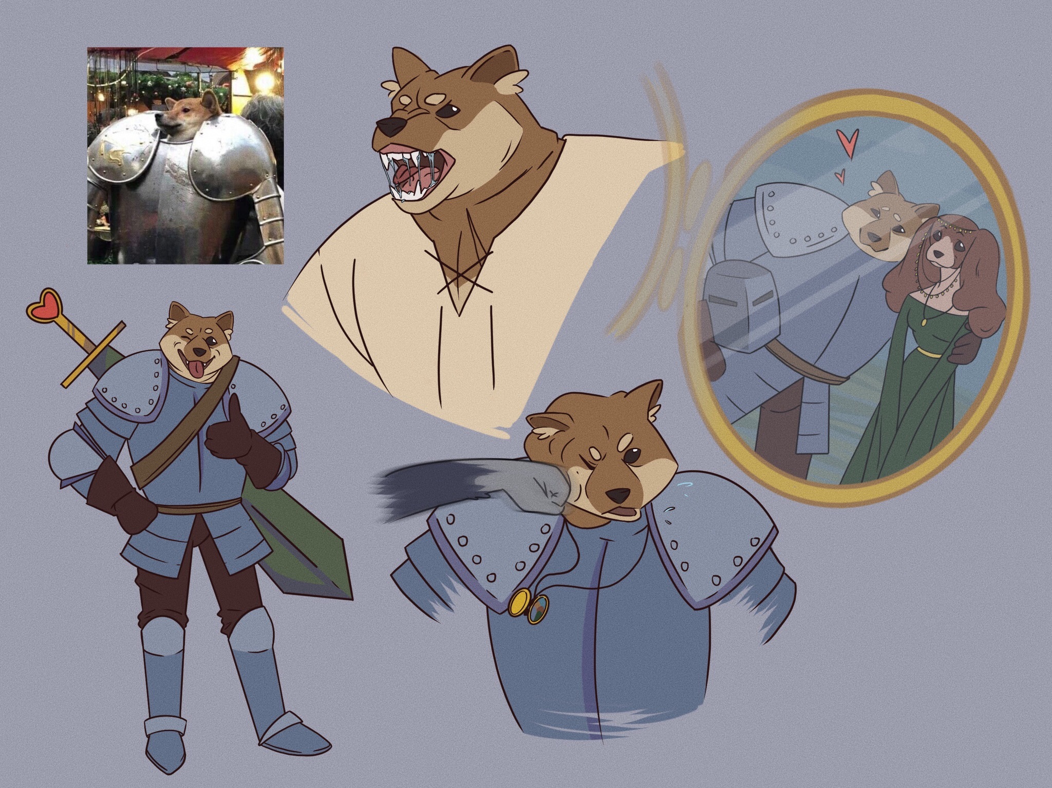 Good boy . - My, Shiba Inu, Good boy, Longpost, Armor, Anthro, Dog, Fluffy bituhi, Sandor Clegane, Game of Thrones