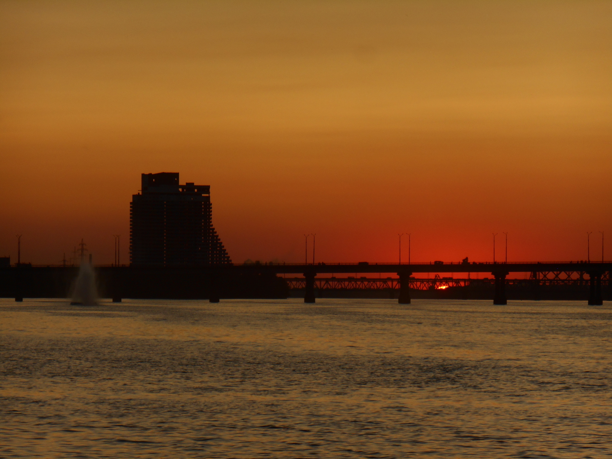 Dnieper - My, Sunset, River, Town, Longpost, Beginning photographer, No filters