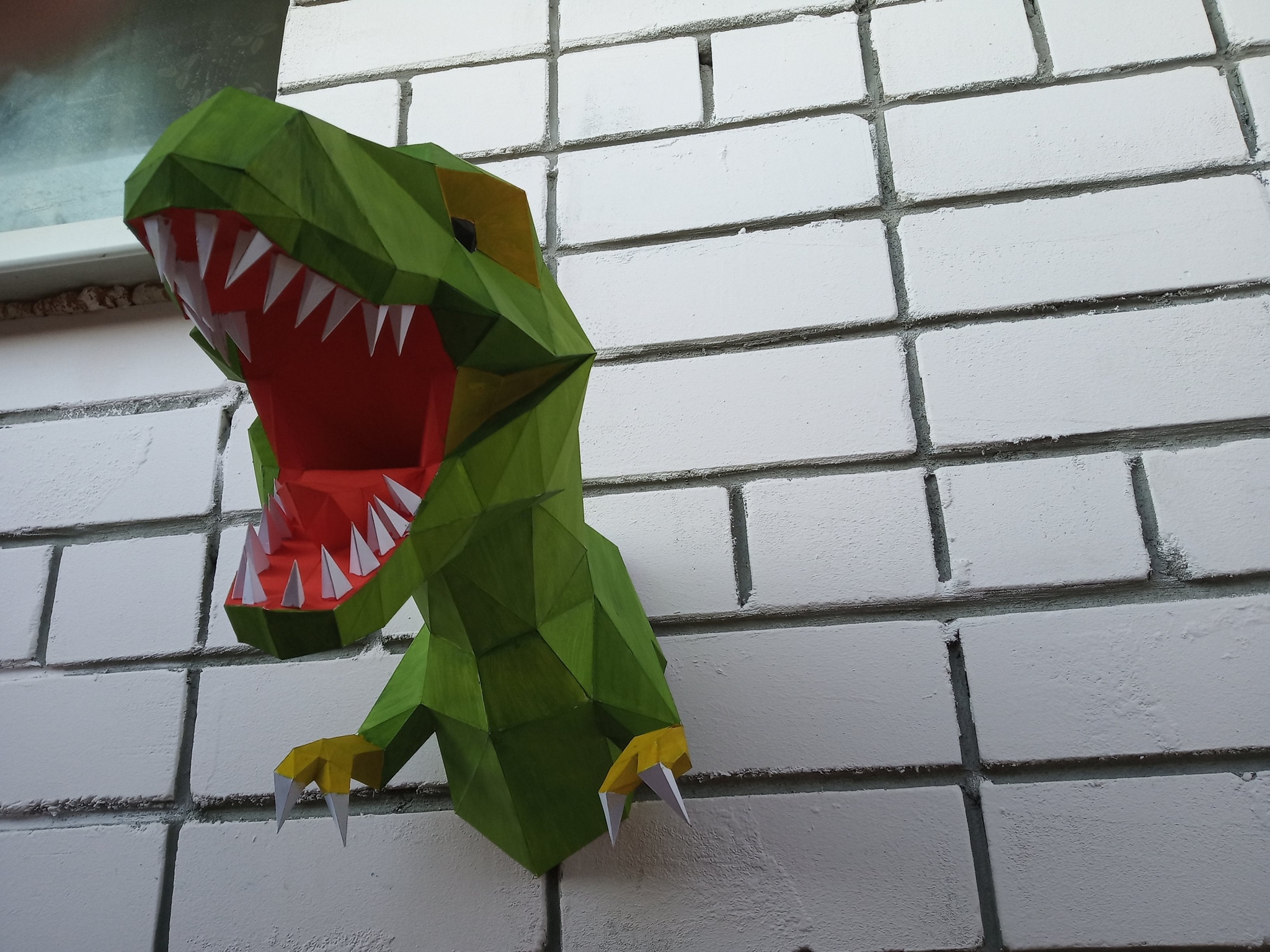 Tirex papercraft - My, Tyrannosaurus, Papercraft, With your own hands, Needlework, Longpost