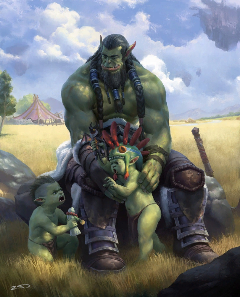 Thrall with heirs - Wow, World of warcraft, Thrall, Art, Orcs