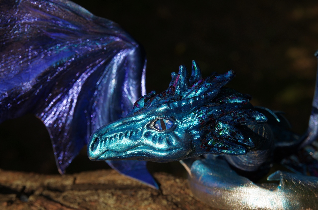 Gem Dragon - My, Needlework without process, The Dragon, Monster, Polymer clay, Leather, Natural leather, Лепка, Longpost