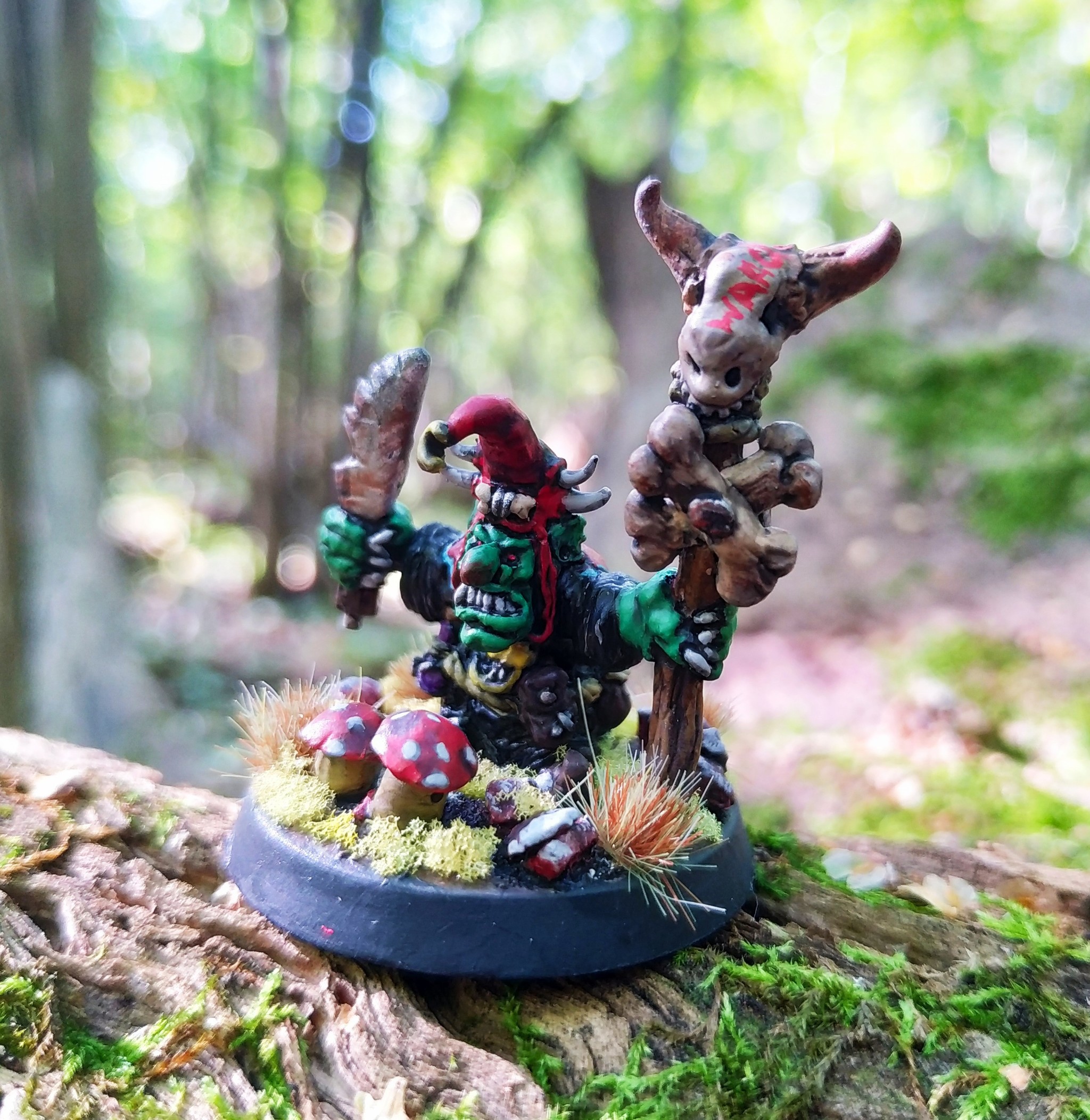 Night Goblin Shaman - My, Warhammer fantasy battles, Miniature, Goblins, Greenskins, Polymer clay, Лепка, Longpost