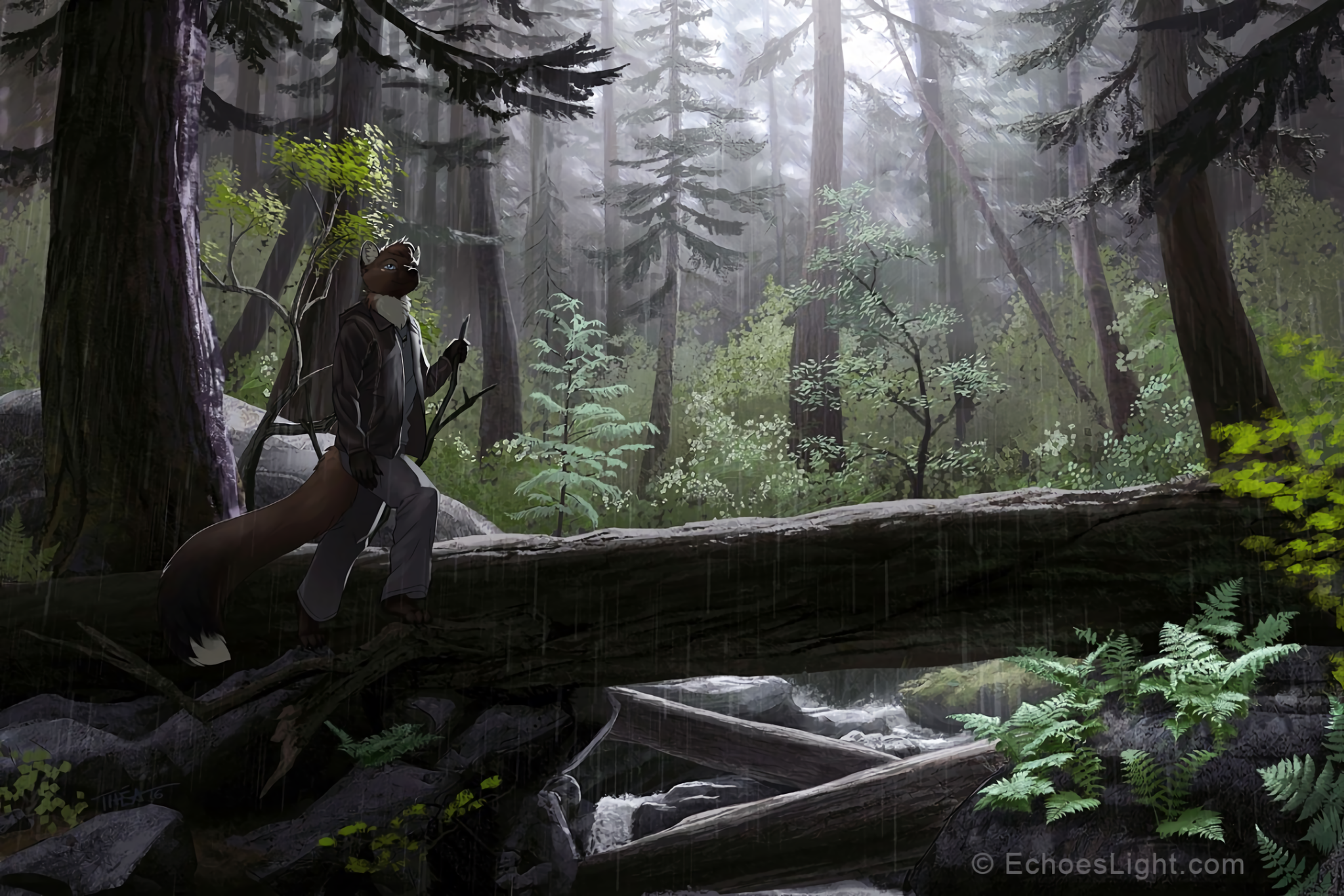 Coastal Rainforest - Furry, Furry art, Furry Mustelidae, Marten, Forest, , Rain, , Tropics