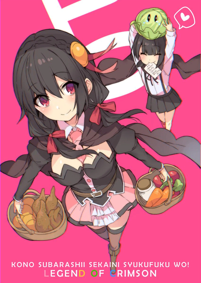 Yunyun and Komekko making dinner - Konosuba, Anime Art, Аниме, Yunyun, Komekko