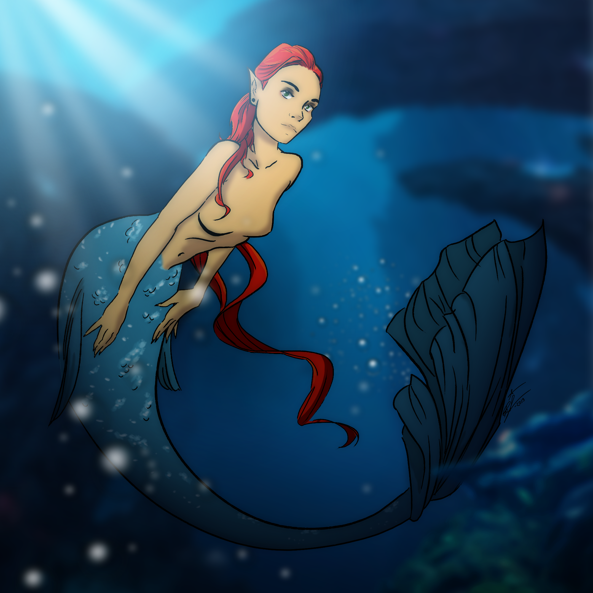 Mermaid - My, Mermaid, Drawing, Art, Redheads