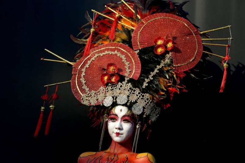 INTERNATIONAL BODY ART FESTIVAL IN SOUTH KOREA. - South Korea, The festival, Bodypainting, Longpost, Girls, Models, NSFW