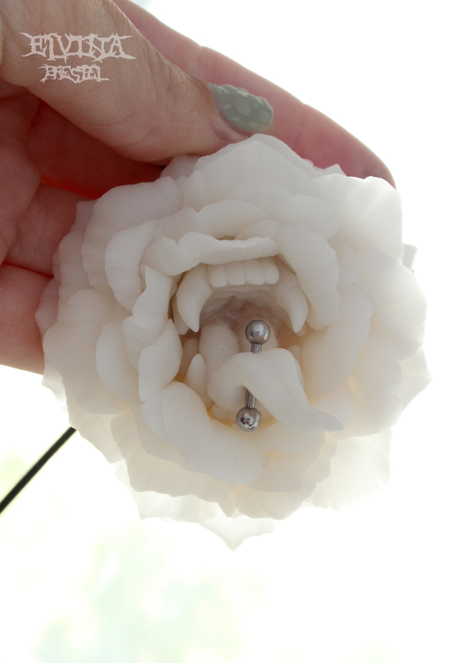 Translucent colorless tooth - My, Polymer clay, Kripota, Toothflower, Longpost