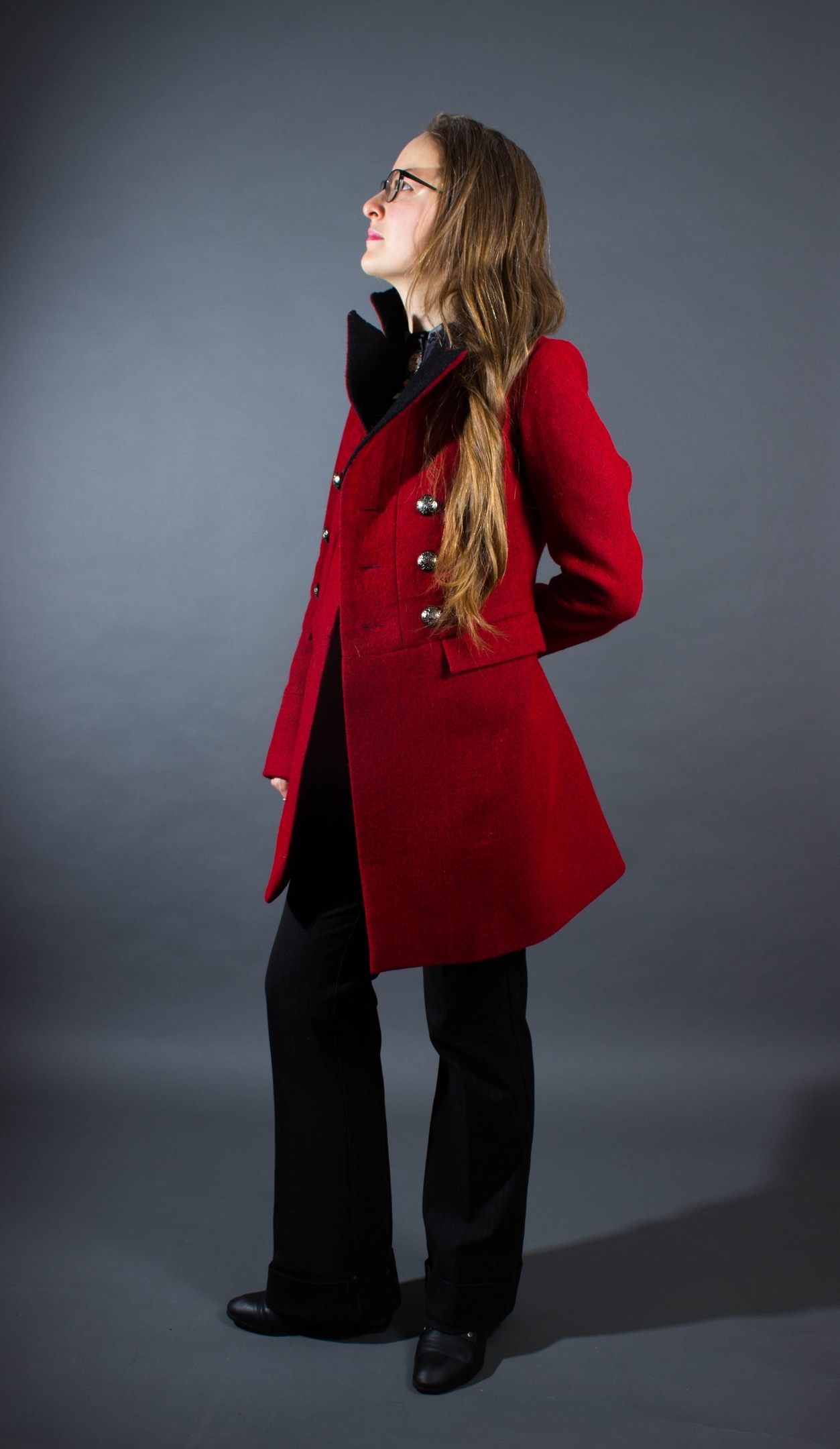 Red women's coat. - My, Scaffold, Longpost, Needlework without process, Nikolay Gogol, Jacket, Coat, Womens clothing