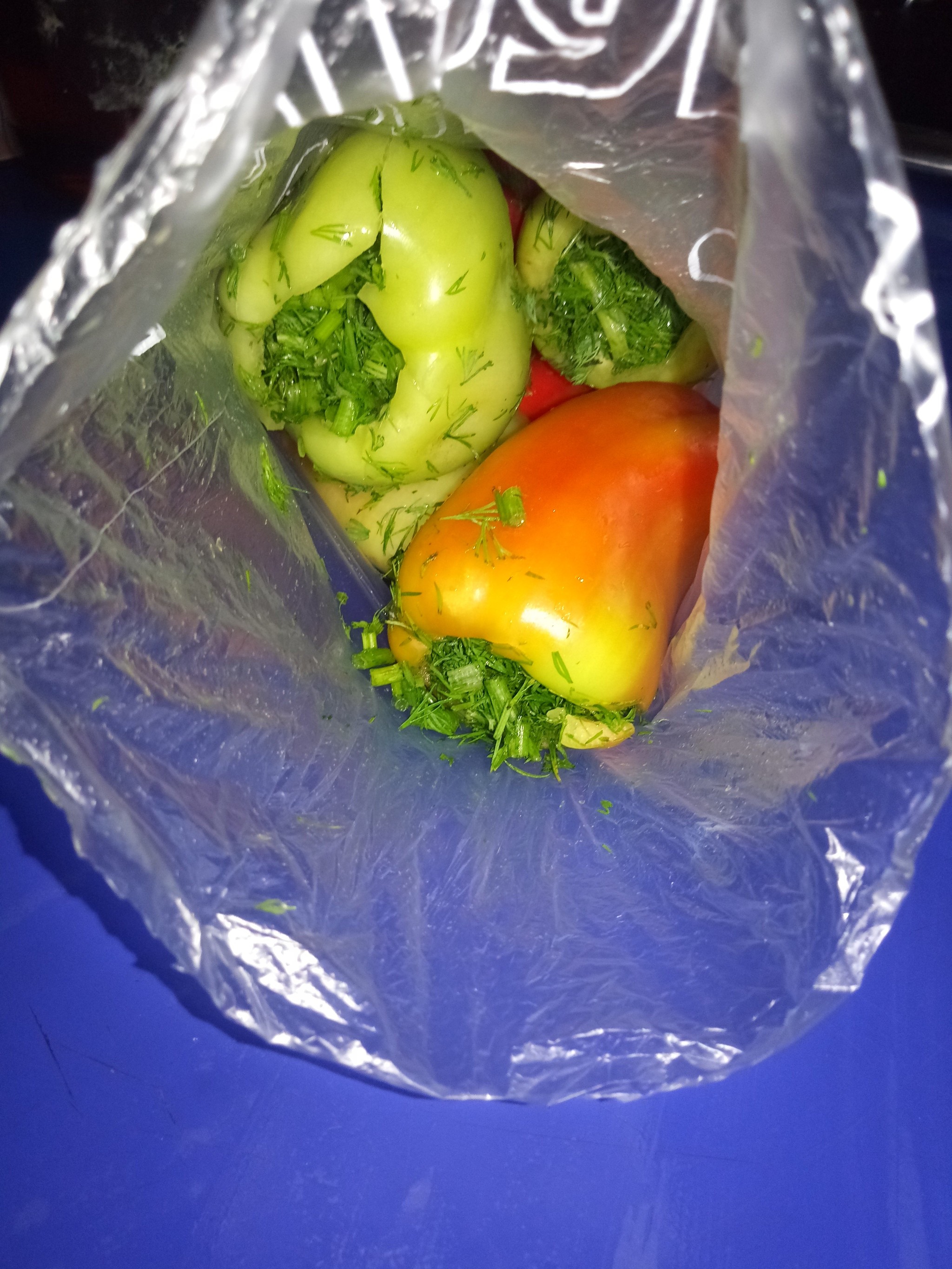 Greens, peppers, freezing. - Freezing, , Blanks, , Cooking, Longpost, Bell pepper