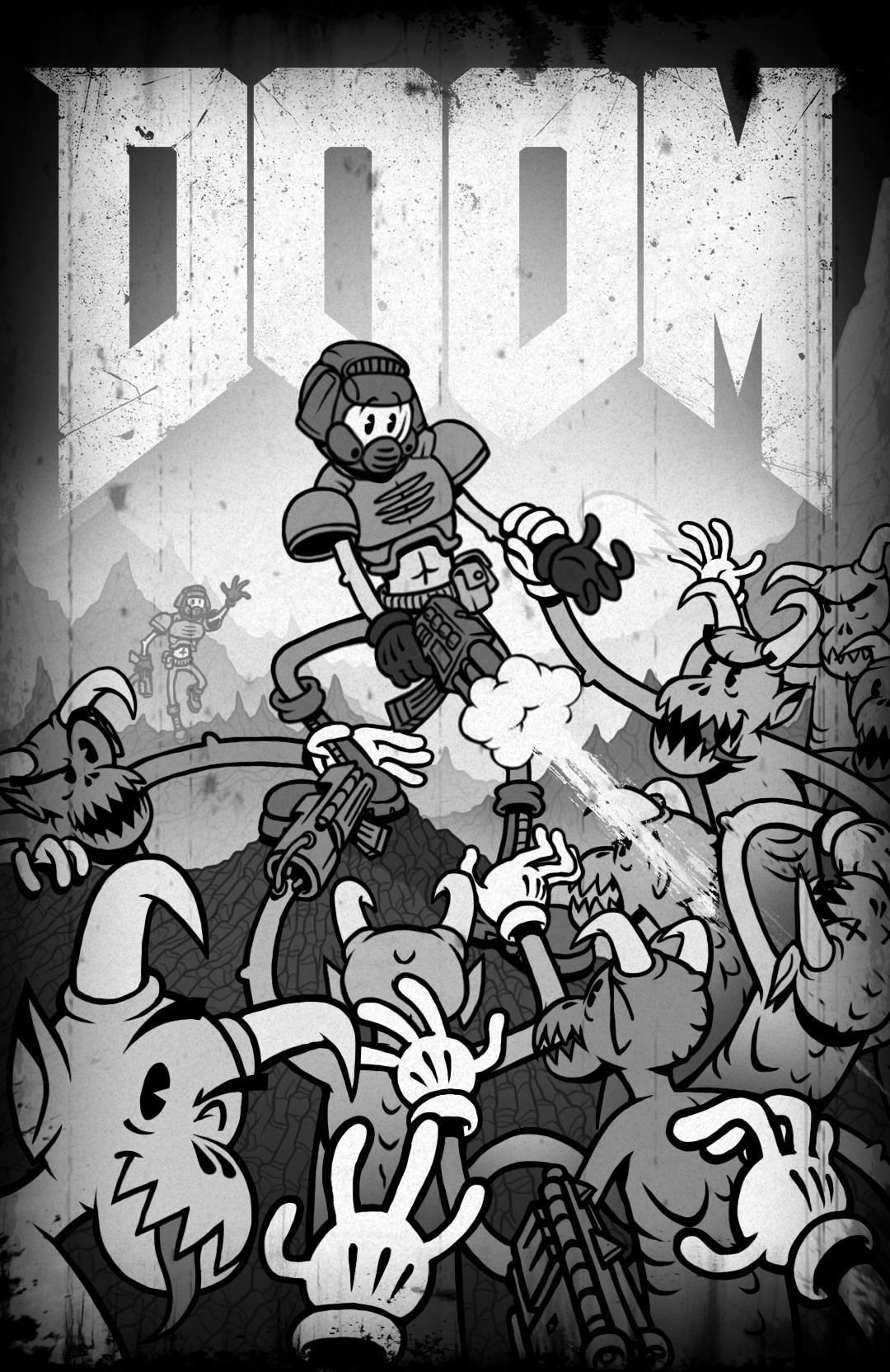 Doom - Doom, Олдскул, Doomguy, Walt Disney Company, Арт