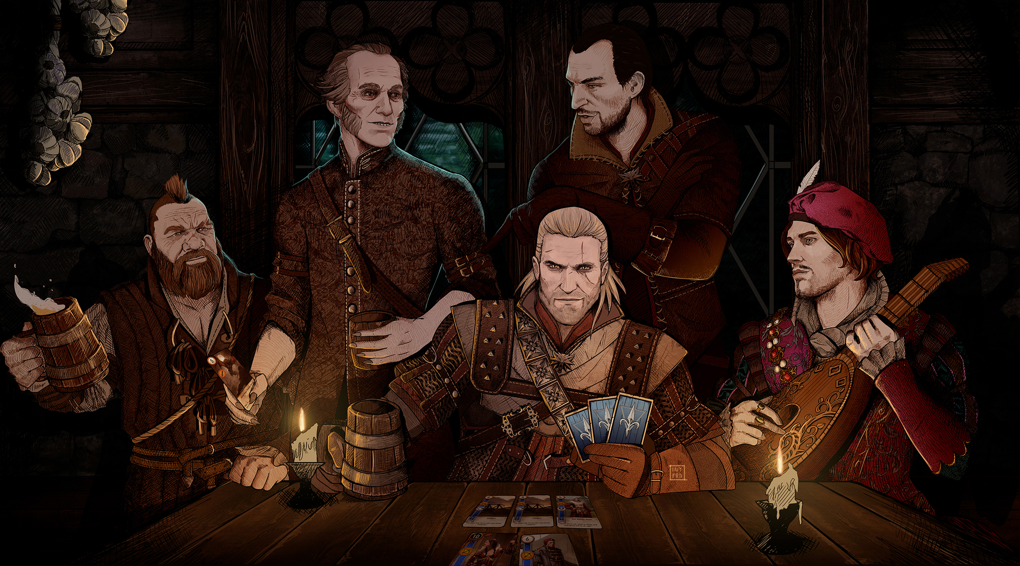 Gwent - My, The Witcher 3: Wild Hunt, Witcher, Art, Gwent, Geralt of Rivia