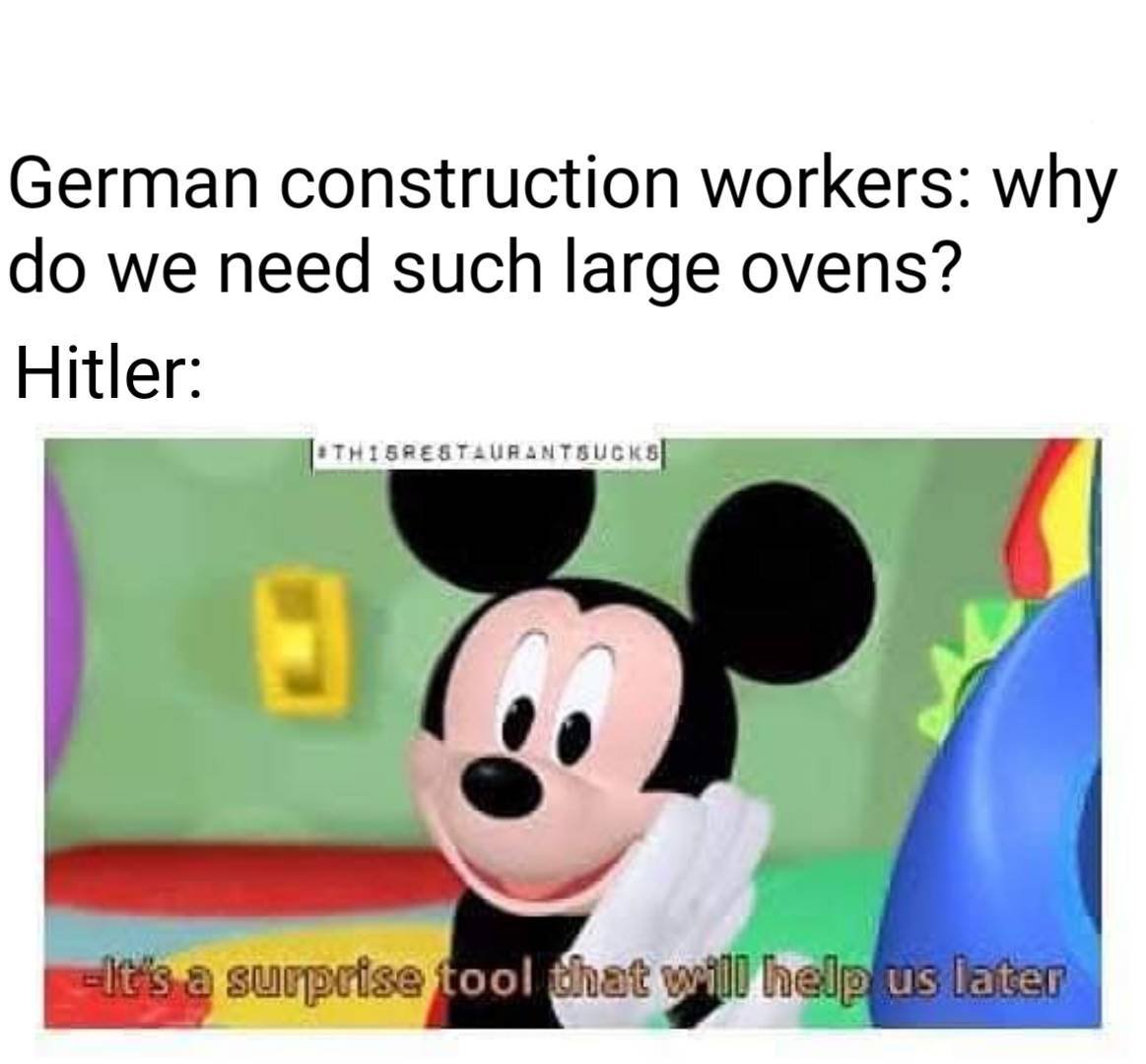 German builders: why do we need such large furnaces? Hitler: It's a secret tool that will help us later - Black humor, Adolf Gitler