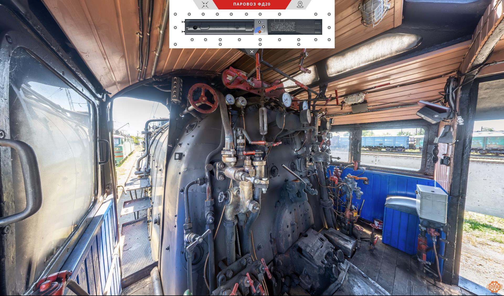 Virtual tour of the steam locomotive FD20-2109 - My, Locomotive, Russian Railways, Virtual tour, 3dfab, Virtual tours, Longpost