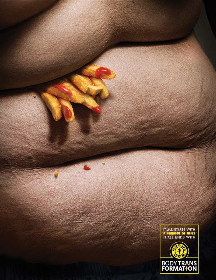 Gym advertising - Creative advertising, Fatty, Food, Gym, Longpost, Excess weight