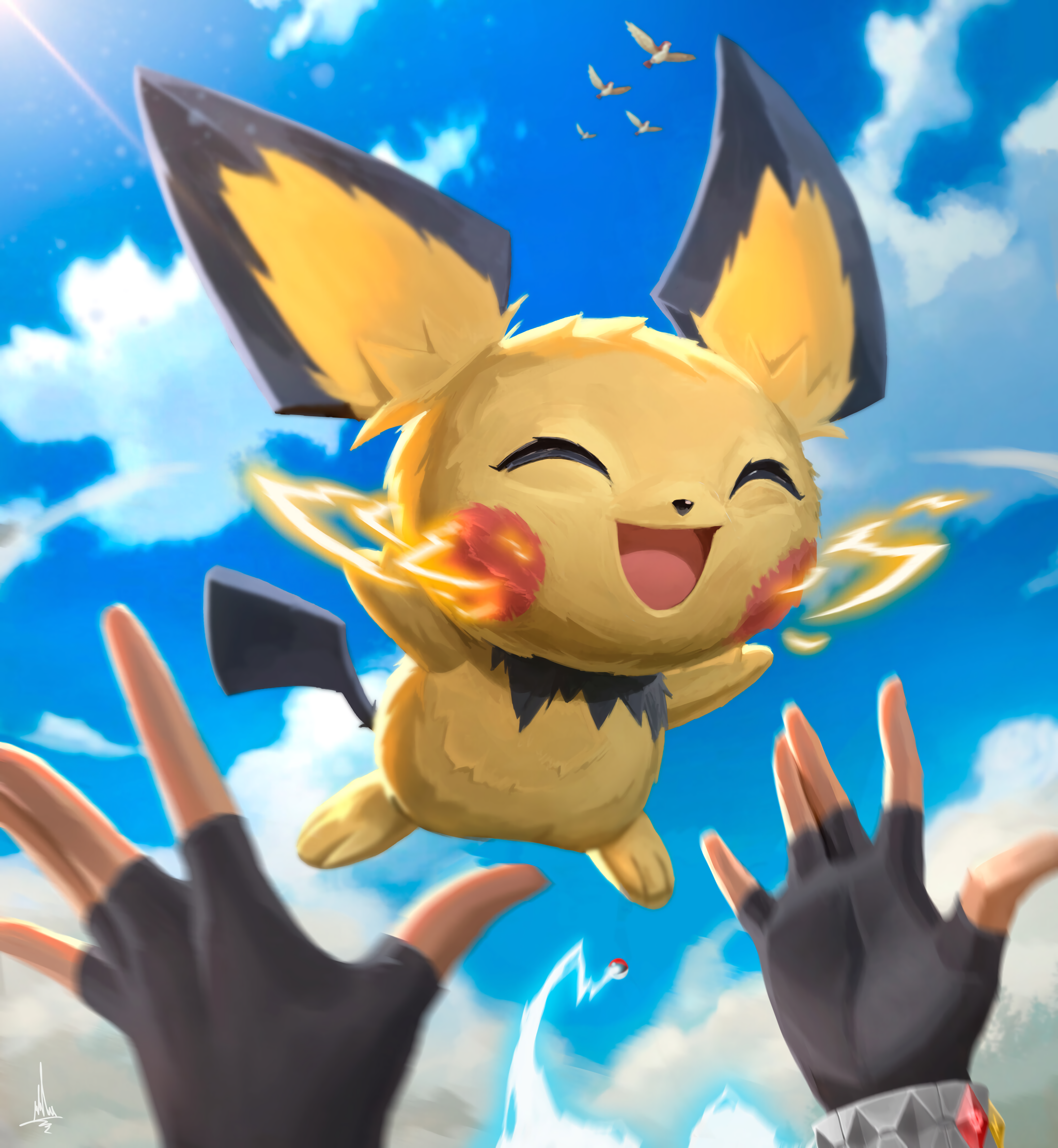 Pichu's first battle - Pokemon, , Art, Angel Moonlight