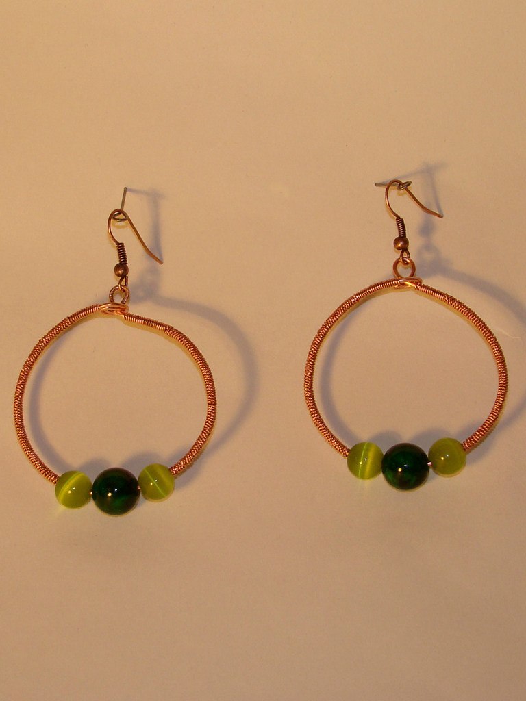 Jewelry in wire wrap technique. Earrings. - My, Needlework without process, Handmade, With your own hands, Wire wrap, Longpost