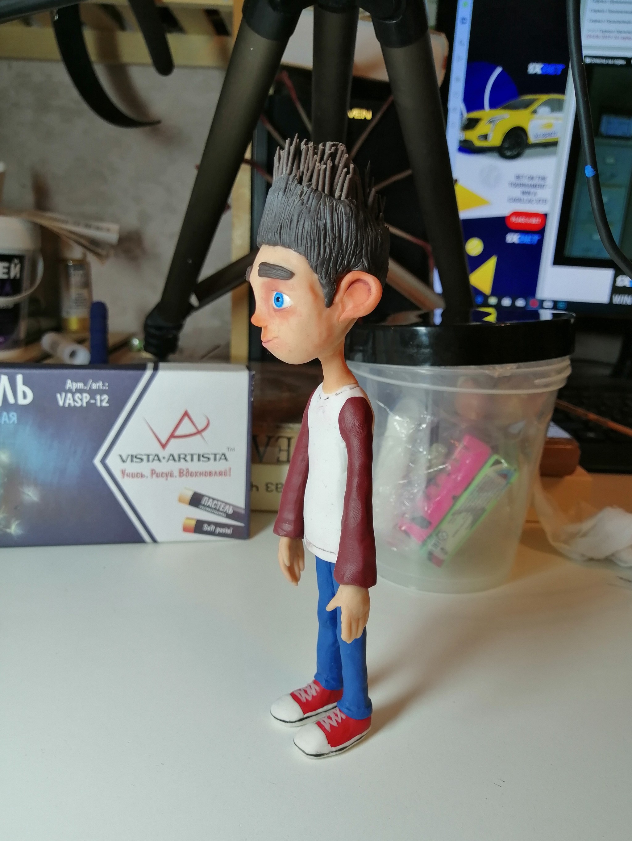 My first real polymer clay figurine. - My, Polymer clay, With your own hands, Puppet animation, Cartoon ParaNorman, Longpost