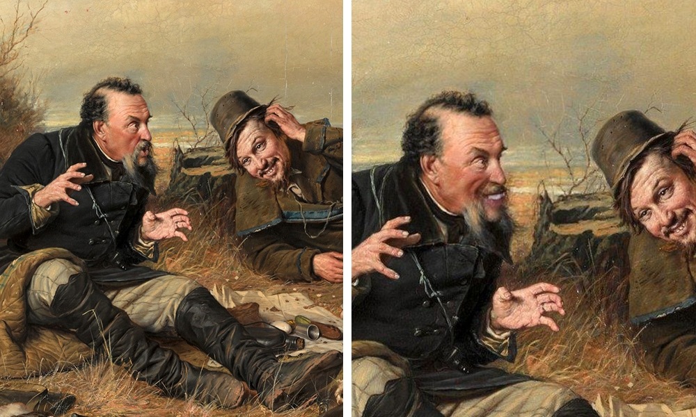 What would the paintings of Russian artists look like if their characters suddenly smiled? - Artist, Humor, Painting, Longpost