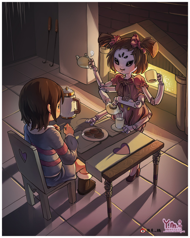 Tea Party with a Jew Spider - Undertale, Muffet, Frisk, Art, Games