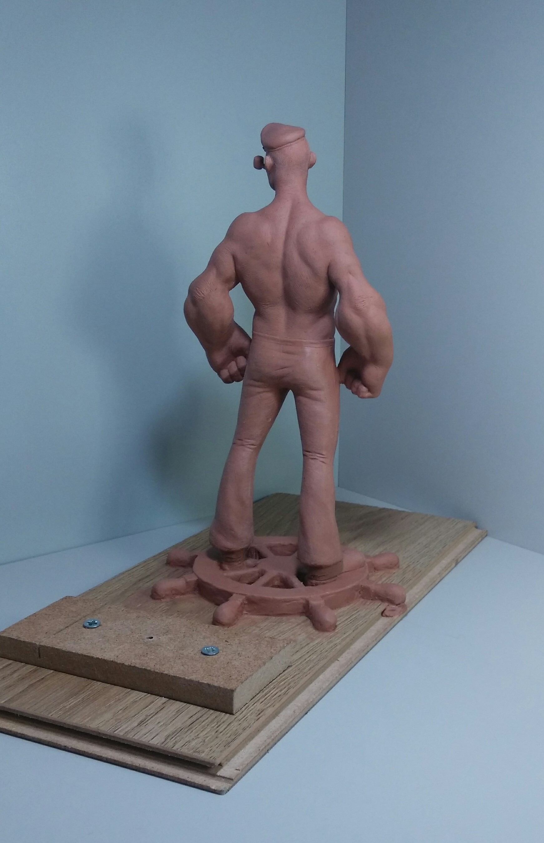 Popeye the Sailor - My, Sculpture, Лепка, Cartoons, With your own hands, Plasticine, Creation, Longpost, Popeye the sailor