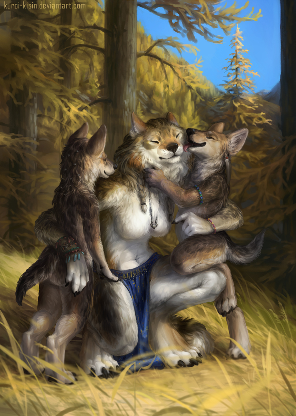 children of the forest - Art, Drawing, Wolf, Furry, Furry edge, Kuroi-Kisin