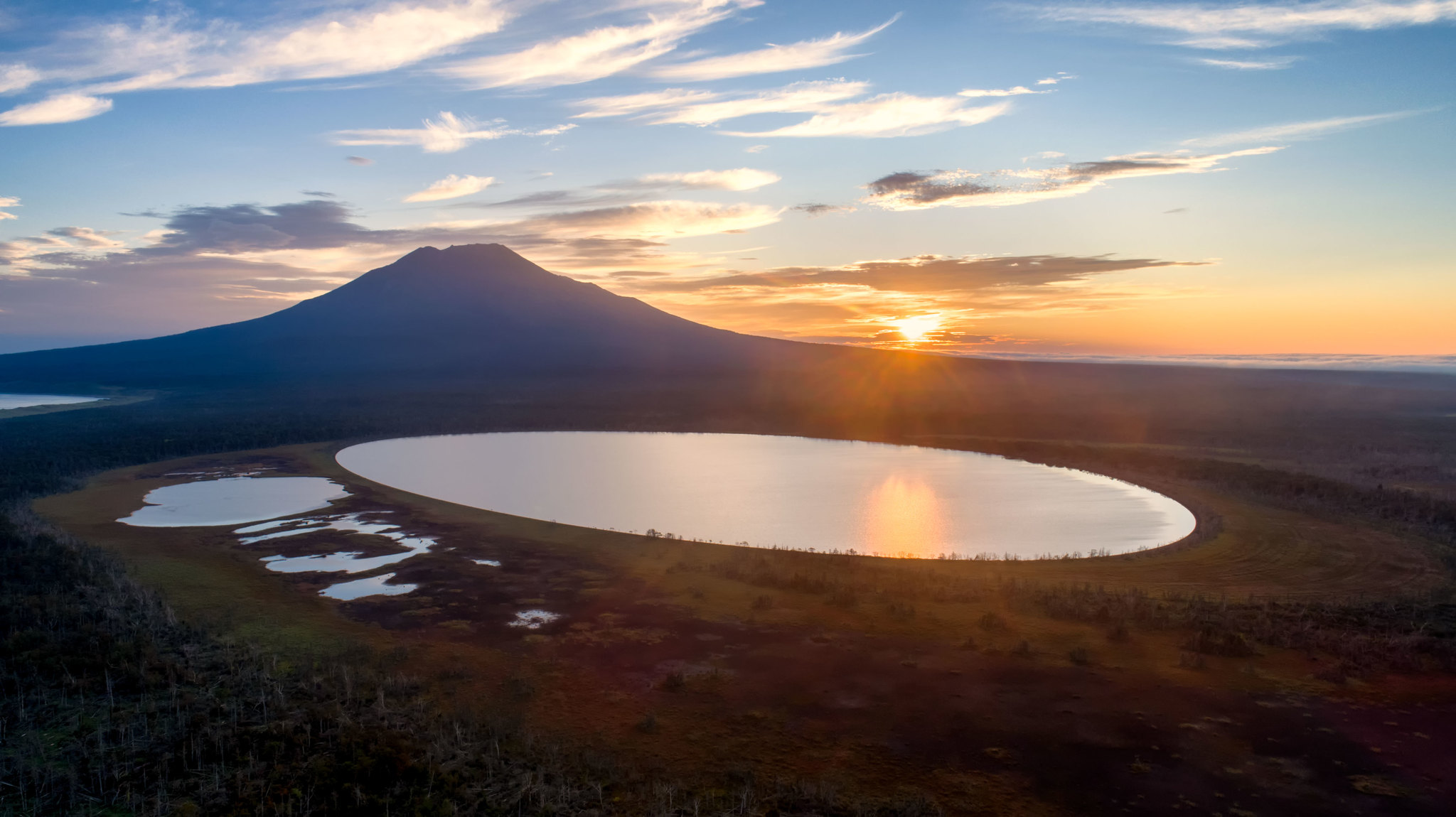 Dawn on Iturup - My, The photo, Travel across Russia, Travels, Iturup, Volcano, dawn, Landscape, Drone