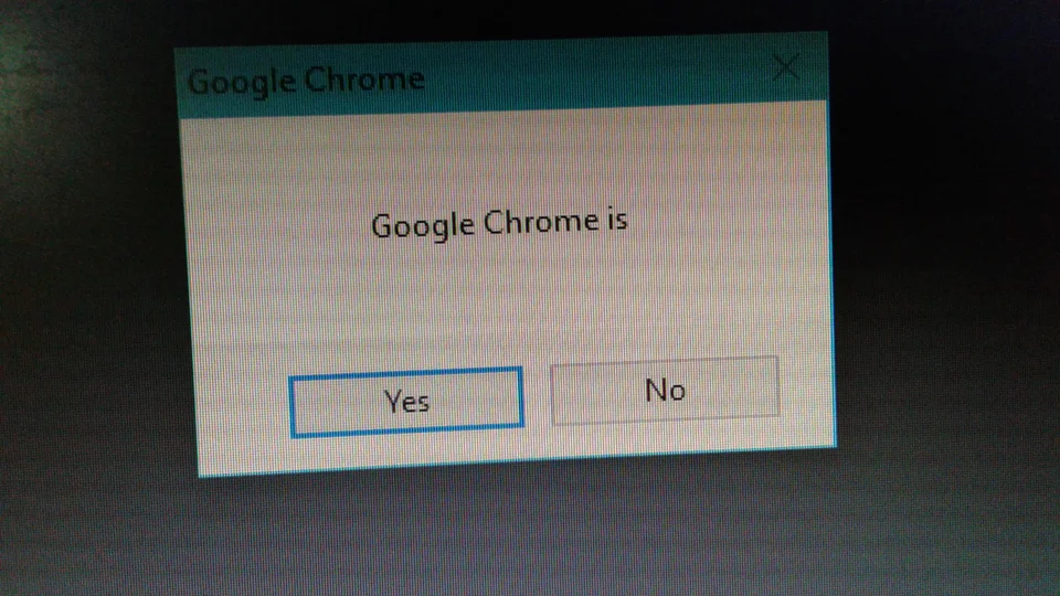 Да\нет - Google Chrome, Ошибка