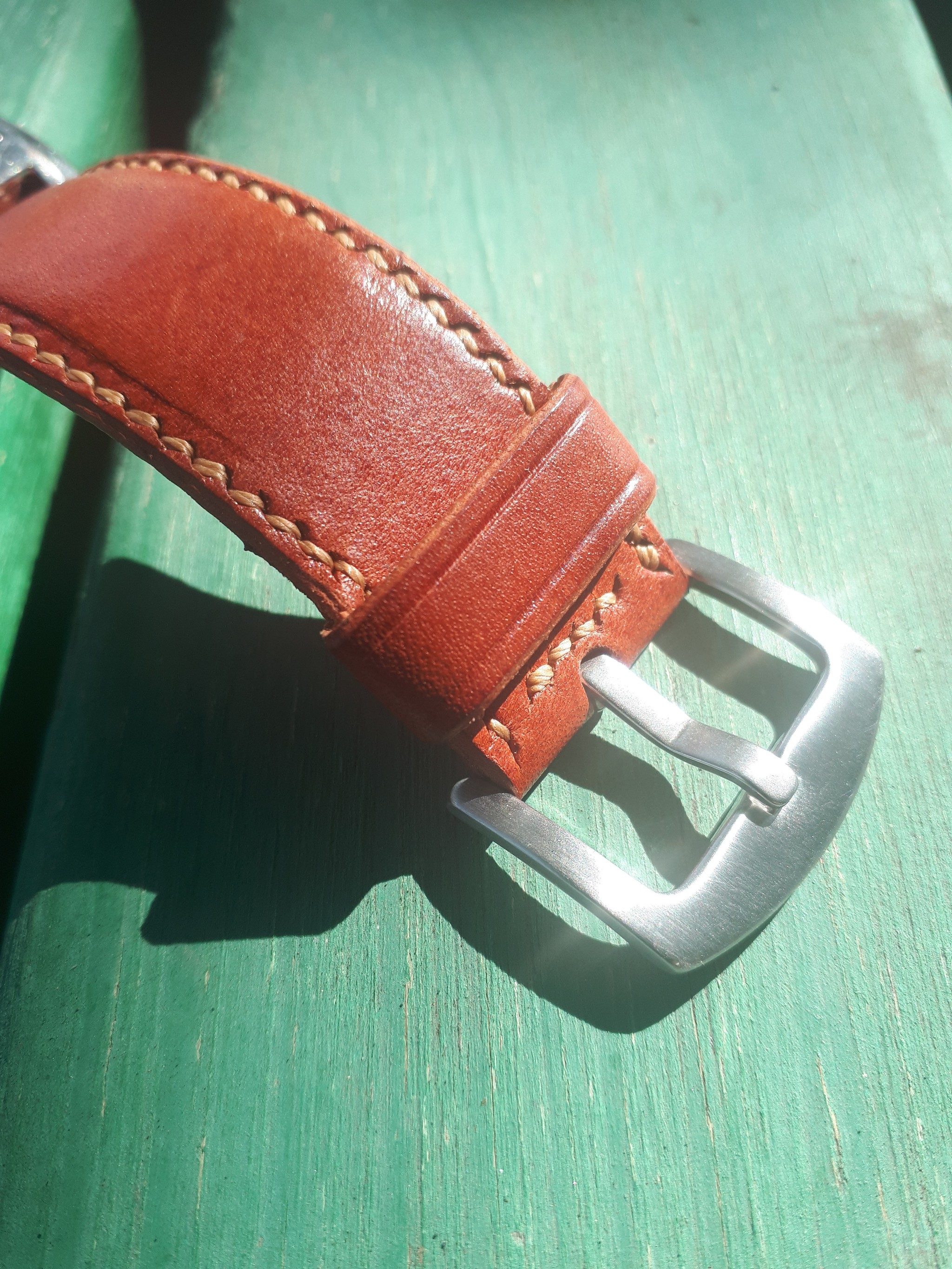 Watch strap. - My, Natural leather, With your own hands, Handmade, Strap, , Video, Longpost