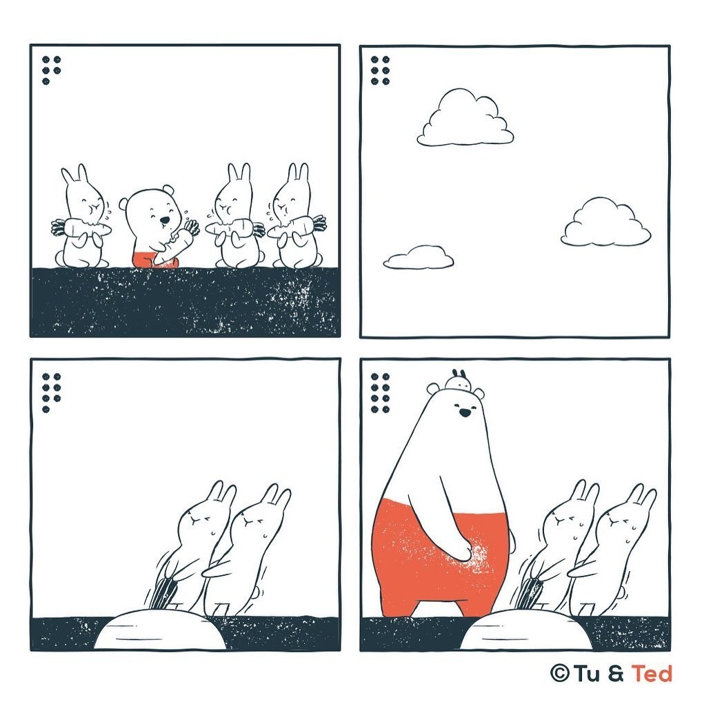 Mutual concessions - Tu and Ted, Comics, Kindness, The Bears, Rabbit, Carrot, Time, Food, Longpost