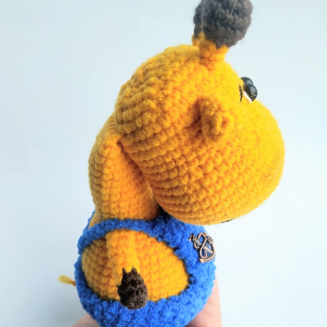 knitted giraffe - My, Giraffe, , Crochet, Knitted toys, Longpost